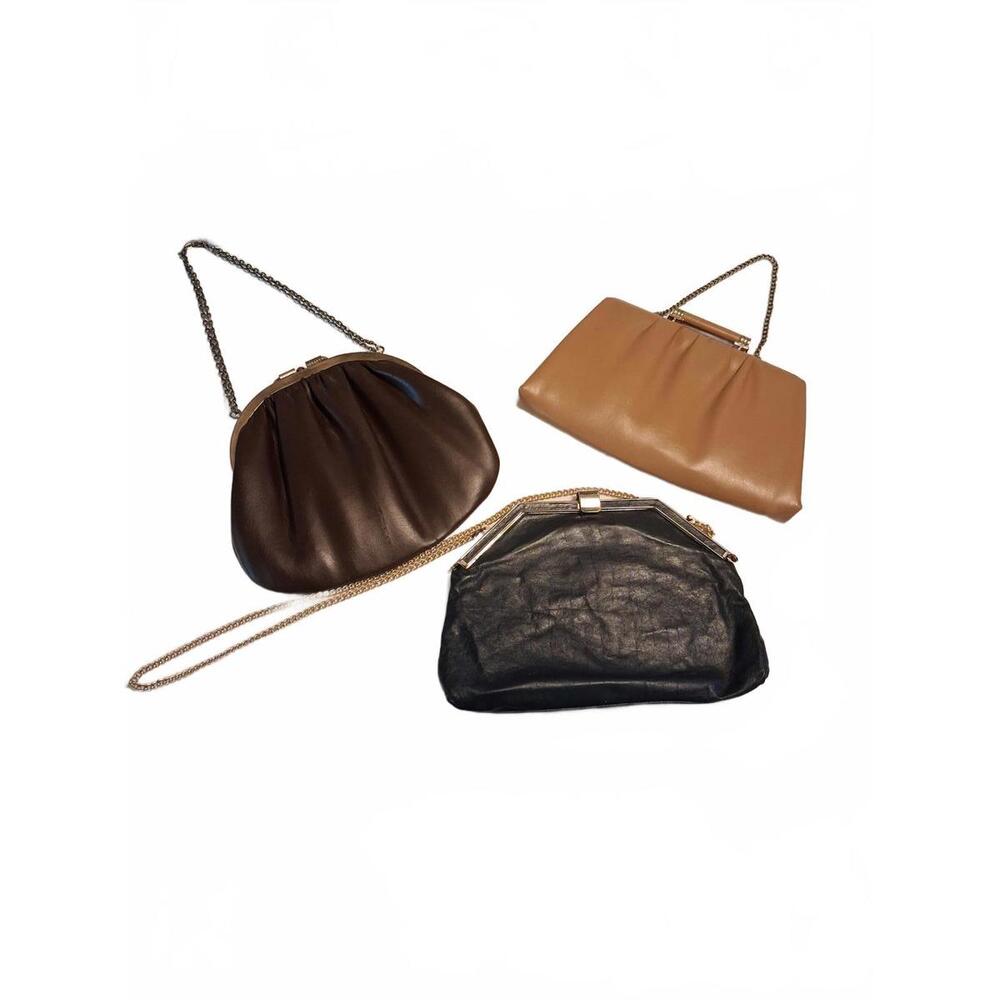 Vintage Leather Chain Handle Handbags